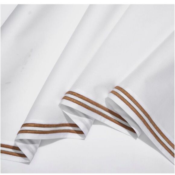 COPY - HUDSON PARK COLLECTION Italian Percale King Flat Sheet Color:white/Champ… - Picture 2 of 7